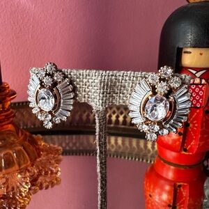 1980's Marquee Lights Showgirl Glitzy Rhinestone Earrings